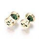 Brass Cubic Zirconia Charms KK-S356-067A-NF-2