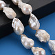 Hebras de perlas keshi de perlas barrocas naturales PEAR-S019-04B-5