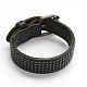 Punk Rock Style Unisex Retro Leather Cord Pyramid Studded Belt Buckle Bracelets BJEW-F173-11A-2
