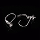 Rhodium Plated 925 Sterling Silver Leverback Earring Findings STER-I017-084G-P-5