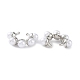 Boucles d'oreilles manchette en laiton avec perles d'imitation abs EJEW-D088-15P-2