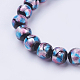 Handgemachte Silberfolie Glas Bunte Malerei Perlen Stränge X-FOIL-J011-10mm-05-2