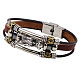 Drachenkopf Lederband Multi-Strang-Armbänder BJEW-P0001-12-1