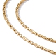 201 Halskette aus Edelstahl mit Boston-Gliederkette für Männer und Frauen NJEW-P268-A31-2X5-2