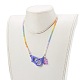 Rainbow Personalized Electroplate Glass Beaded Necklaces NJEW-JN03410-06-4