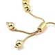 Gestellplattiertes rundes Perlen-Schieberarmband aus Messing für Frauen BJEW-B066-01A-01-3