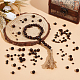 Ph pandahall 480 pcs perles d'espacement en bois 4 style perles de cheveux en bois perles de macramé en bois marron de noix de coco perles en bois peint naturel pour bijoux tresses de cheveux bricolage artisanat ferme lanière décor WOOD-PH0009-48A-4