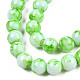 Chapelets de perles en verre peint par pulvérisation X-GLAA-R139-8mm-12-2