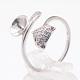 925 Sterling Silver Cuff Finger Ring Components STER-P030-11P-3