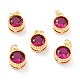 Real 18K Gold Plated Brass Inlaid Cubic Zirconia Charms ZIRC-L100-081G-07-1