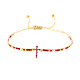 Bracelets réglables de perles tressées avec cordon en nylon BJEW-C011-08A-1