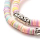 Handmade Polymer Clay Heishi Beads Wrap Bracelet BJEW-JB07426-5