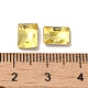 ガラスラインストーンカボション  ポイントバック＆バックメッキ  多面カット  長方形  黄水晶  8x6x2.8mm RGLA-P037-12B-D226-3