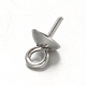 304 ciondolo a forma di spilla con perle a forma di tazza in acciaio inossidabile STAS-G170-16P-4mm-1