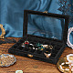 Boîte à bijoux nbeads 28 grille avec couvercle en verre CON-WH0081-31-4