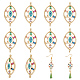 Hobbiesay 10 pz in ottone colorato zirconia cubica connettore charms FIND-HY0001-23-1