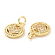 Brass Micro Pave Cubic Zirconia Charms ZIRC-A023-05LG-3