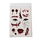 9 Stück 9 Stile Halloween Clown Horror abnehmbare temporäre Tattoos Papier Gesichtsaufkleber AJEW-G048-05-2