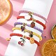 Alloy Enamel Fruit Charm Bracelet BJEW-JB09848-3