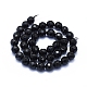 Naturali nera perle di tormalina fili G-E561-09-10mm-2