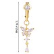 2Pcs Clear Cubic Zirconia Butterfly Dangle Clip on Belly Rings JE1020A-3