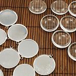 25мм прозрачно ясный куполообразное стекло кабошон крышка для латуни фото кулон материалы, серебристый цвет, без никеля , подвески: 26x2 мм, отверстие : 2 мм, Стекло: 25x7.4 мм