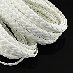 Плетеные имитация кожаные шнуры, фурнитура елочки для браслета, белые, 5x2 мм, около 109.36 ярда (100 м) / пачка