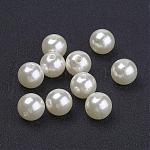 12 mm de color blanco cremoso perlas de imitación perlas acrílicas sueltas cuentas redondas para diy joyería de moda para niños, 12mm, agujero: 2 mm