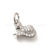Латунные микропаве прозрачные подвески с фианитом KK-L225-019P
