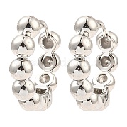 Серьги-кольца из латуни с бусинами EJEW-I289-06B-P