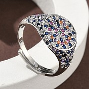 Манжеты из латуни с микро паве кубический цирконий для женщин RJEW-A069-13P-01