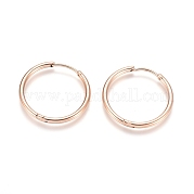 Серьги-кольца Huggie Hoop из нержавеющей стали 304 с ионным покрытием (IP) EJEW-F111A-25mm-RG