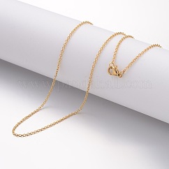 Collana in acciaio inossidabile placcato ionico (ip) 304, catene portacavi, con fermagli di lobster , oro, 19.69 pollice (50 cm), 1.5mm
