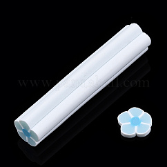 Décoration lumineuse d'art d'ongle d'argile polymère faite à la main, soins des ongles de mode , pas de tubes de trou, fleur, bleu ciel, 47~50x8~10x8~10mm