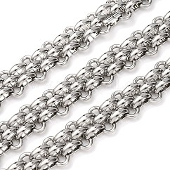 Chaînes à maillons tissés en acier inoxydable 304, non soudée, couleur inoxydable, 13.5x6.5x1.5mm