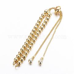 Chaîne de fabrication de bracelets en laiton, fabrication de bracelets coulissants, Sans cadmium & sans nickel & sans plomb, véritable 18k plaqué or, 9 pouce (230 mm), Trou: 1.5mm