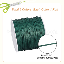 5 rouleau de cordon en nylon satiné 5 couleurs&nbsp;NWIR-PH0001-99