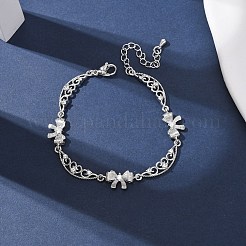 Armbänder aus Messing mit Pavé-Fassung aus klaren Zirkonia&nbsp;BJEW-D387-01P