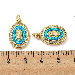 Messing-Mikropflaster mit Zirkonia und synthetischen Opalanhängern&nbsp;KK-D096-03A-01