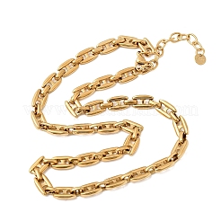 Collares de cadena de eslabones de acero inoxidable 304 para mujer&nbsp;LS-NJEW-G197-01G-02
