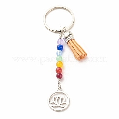 Porte-clés en jade de malaisie naturel et teint&nbsp;KEYC-JKC00317