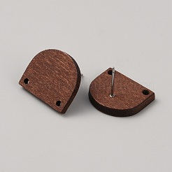 Accessoires pour boucles d'oreilles en bois marron selle&nbsp;WOOD-WH0125-10A