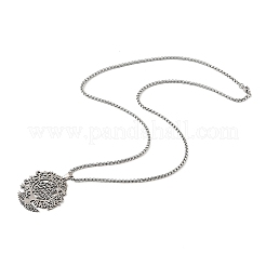 Colliers à chaîne en acier inoxydable 201 avec pendentif arbre de vie creux&nbsp;LS-NJEW-M086-04P
