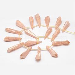 Chapelets de perles de cristal de quartz naturel électrolytique&nbsp;G-G890-A-09