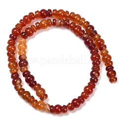 Brins de perles d'agate rouge naturelle (teintes et chauffées)&nbsp;G-P595-B02-01