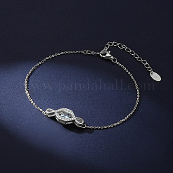 Rhodiniertes 925-Augen-Gliederarmband aus Sterlingsilber für Damen&nbsp;STER-M116-11P