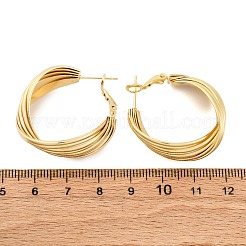 Pendientes de aro con giro de latón&nbsp;EJEW-R025-30G