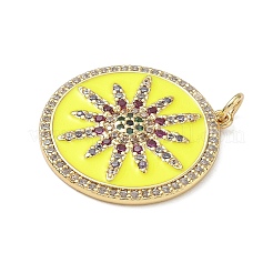 Pendentifs en laiton avec zircon cubique micro pavé&nbsp;ZIRC-A020-12G-1