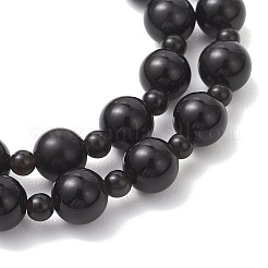 Stretch-Armbänder aus natürlichem Obsidian mit Perlen für Frauen und Männer&nbsp;BJEW-JB13006-02