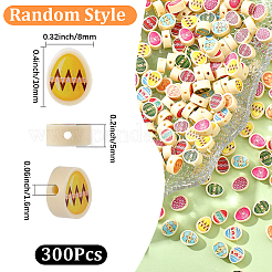 300 Stück bedruckte handgefertigte Polymer-Tonperlen&nbsp;CLAY-SC0002-74